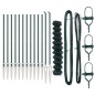 vidaXL Set di pali del recinto Verde 1 x 25 m Acciaio zincato