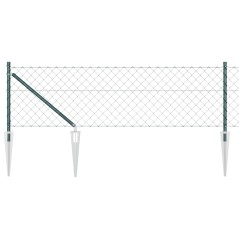 vidaXL Set di pali del recinto Verde 0.6 x 25 m Acciaio zincato