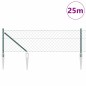 vidaXL Set di pali del recinto Verde 0.6 x 25 m Acciaio zincato