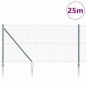 vidaXL Set di pali del recinto Verde 1 x 25 m