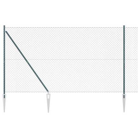 vidaXL Set di pali del recinto Verde 1.5 x 25 m Acciaio zincato