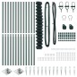 vidaXL Set di pali del recinto Verde 1.5 x 25 m Acciaio zincato