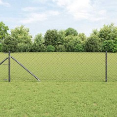 vidaXL Set di pali del recinto Grigio 0.6 x 10 m Acciaio zincato