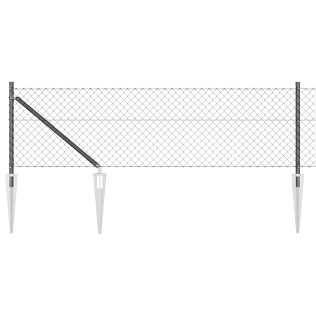 vidaXL Set di pali del recinto Grigio 0.8 x 10 m Acciaio zincato