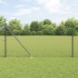 vidaXL Set di pali del recinto Grigio 1 x 10 m Acciaio zincato
