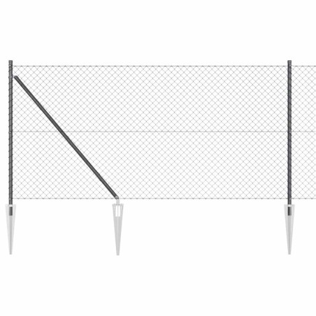 vidaXL Set di pali del recinto Grigio 1 x 10 m Acciaio zincato