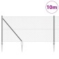 vidaXL Set di pali del recinto Grigio 1 x 10 m Acciaio zincato