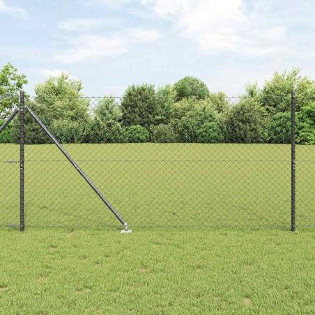 vidaXL Set di pali del recinto Grigio 1.2 x 10 m Acciaio zincato