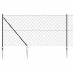 vidaXL Set di pali del recinto Grigio 1.2 x 10 m Acciaio zincato