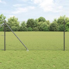 vidaXL Set di pali del recinto Grigio 1.4 x 10 m