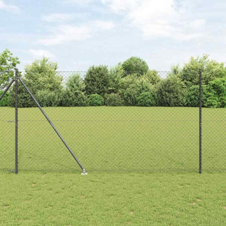 vidaXL Set di pali del recinto Grigio 1.5 x 10 m
