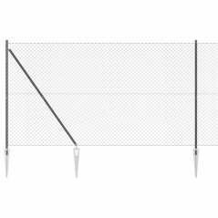 vidaXL Set di pali del recinto Grigio 1.6 x 10 m Acciaio zincato