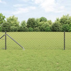 vidaXL Set di pali del recinto Grigio 0.4 x 10 m