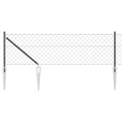 vidaXL Set di pali del recinto Grigio 0.6 x 10 m