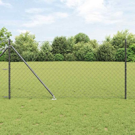 vidaXL Set di pali del recinto Grigio 1 x 10 m Acciaio zincato