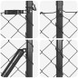 vidaXL Set di pali del recinto Grigio 1 x 10 m Acciaio zincato