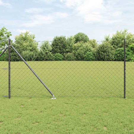 vidaXL Set di pali del recinto Grigio 1.4 x 10 m Acciaio zincato