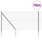 vidaXL Set di pali del recinto Grigio 1.4 x 10 m Acciaio zincato