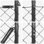 vidaXL Set di pali del recinto Grigio 1.4 x 10 m Acciaio zincato