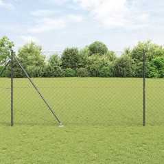 vidaXL Set di pali del recinto Grigio 1.5 x 10 m