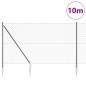 vidaXL Set di pali del recinto Grigio 1.5 x 10 m