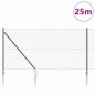 vidaXL Set di pali del recinto Grigio 1.4 x 25 m Acciaio zincato vidaXL Set di pali del recinto Grigio 1.4 x 25 m Acciaio zincato