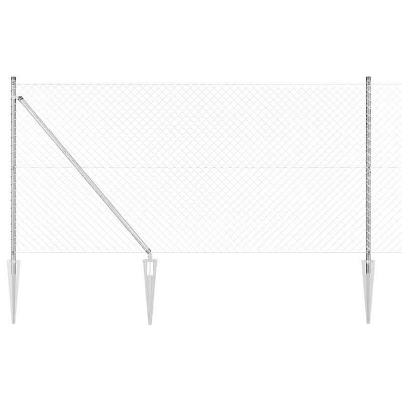 vidaXL Set di pali del recinto Argento 10 x 1 m Acciaio zincato vidaXL Set di pali del recinto Argento 10 x 1 m Acciaio zincato