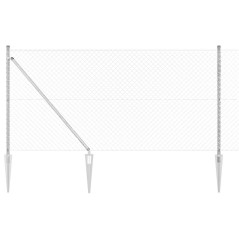 vidaXL Set di pali del recinto Argento 10 x 1.2 m Acciaio zincato