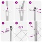 vidaXL Set di pali del recinto Argento 10 x 1.2 m Acciaio zincato