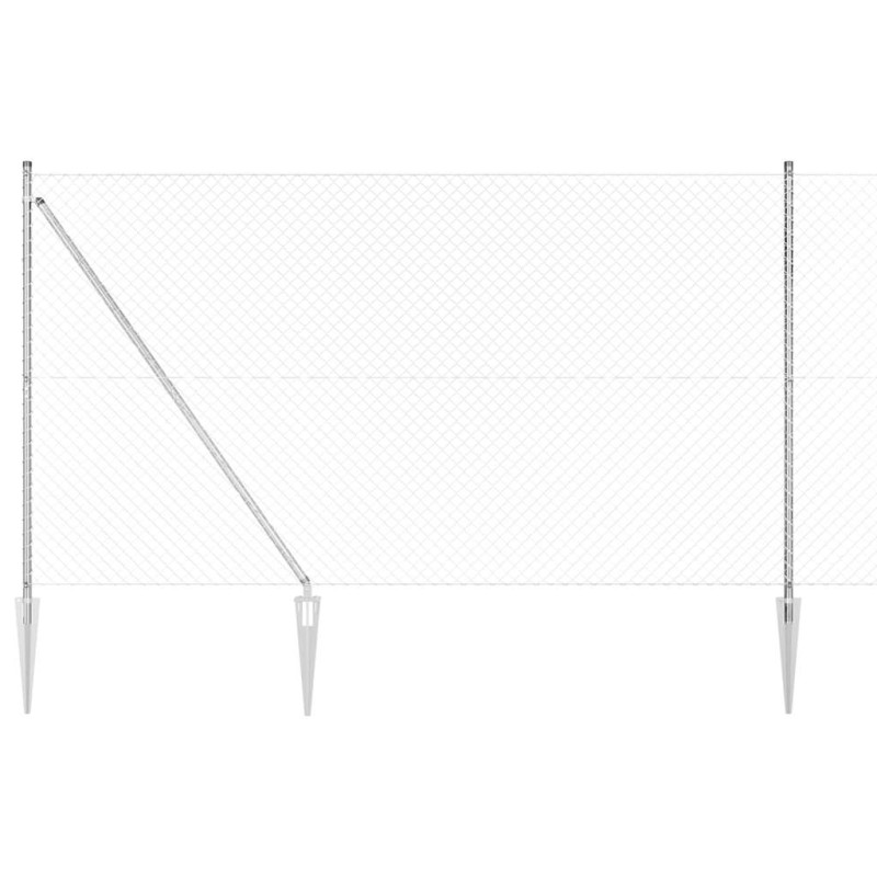 vidaXL Set di pali del recinto Argento 10 x 1.5 m Acciaio zincato vidaXL Set di pali del recinto Argento 10 x 1.5 m Acciaio zincato