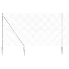 vidaXL Set di pali del recinto Argento 10 x 1.6 m Acciaio zincato