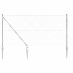 vidaXL Set di pali del recinto Argento 10 x 1 m Acciaio zincato