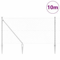 vidaXL Set di pali del recinto Argento 10 x 1 m Acciaio zincato