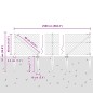 vidaXL Set di pali del recinto Argento 25 x 0.4 m Acciaio zincato