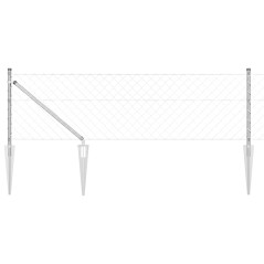 vidaXL Set di pali del recinto Argento 25 x 0.6 m Acciaio zincato