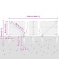 vidaXL Set di pali del recinto Argento 25 x 0.6 m Acciaio zincato
