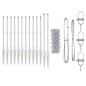 vidaXL Set di pali del recinto Argento 25 x 0.8 m Acciaio zincato