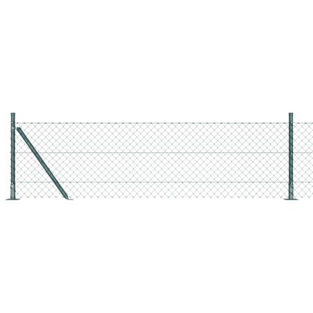 vidaXL Set di pali del recinto Argento 10 x 0.4 m Acciaio zincato
