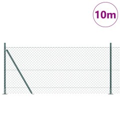 vidaXL Set di pali del recinto Argento 10 x 0.8 m Acciaio zincato