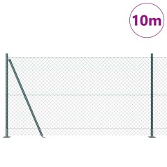 vidaXL Set di pali del recinto Argento 10 x 1.2 m Acciaio zincato