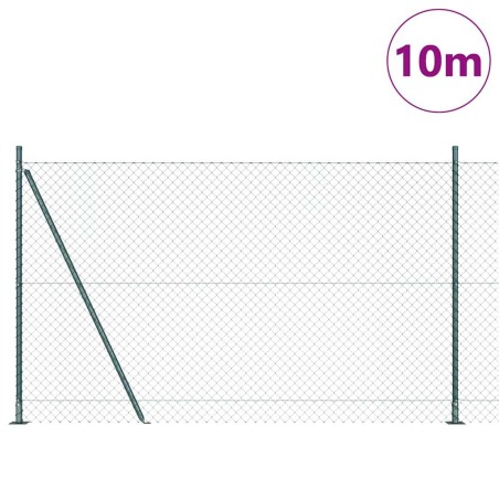 vidaXL Set di pali del recinto Argento 10 x 1.6 m Acciaio zincato
