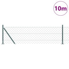 vidaXL Set di pali del recinto Argento 10 m x 0.4 m Acciaio zincato