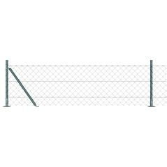 vidaXL Set di pali del recinto Argento 10 x 0.6 m Acciaio zincato
