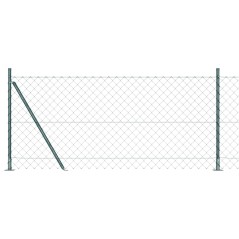 vidaXL Set di pali del recinto Argento 10 x 1 m Acciaio zincato