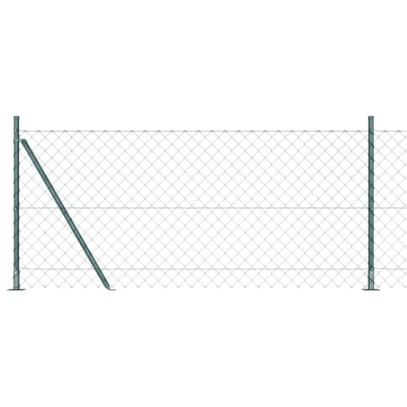 vidaXL Set di pali del recinto Argento 10 x 1 m Acciaio zincato