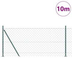 vidaXL Set di pali del recinto Argento 10 x 1 m Acciaio zincato