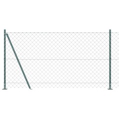vidaXL Set di pali del recinto Argento 10 x 1.2 m Acciaio zincato