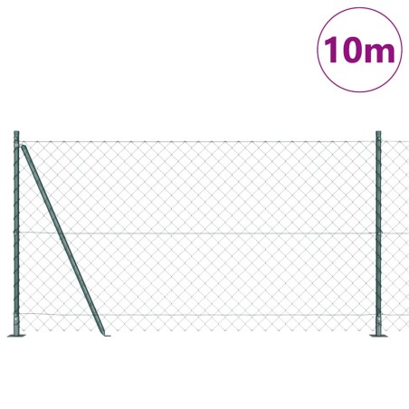 vidaXL Set di pali del recinto Argento 10 x 1.2 m Acciaio zincato