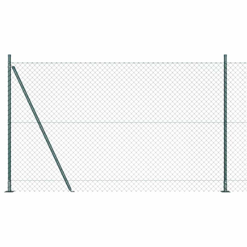 vidaXL Set di pali del recinto Argento 10 x 1.4 m Acciaio zincato