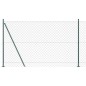 vidaXL Set di pali del recinto Argento 10 x 1.5 m Acciaio zincato
